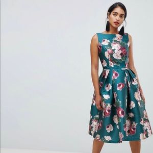 Chi Chi London midi dress in winter floral print